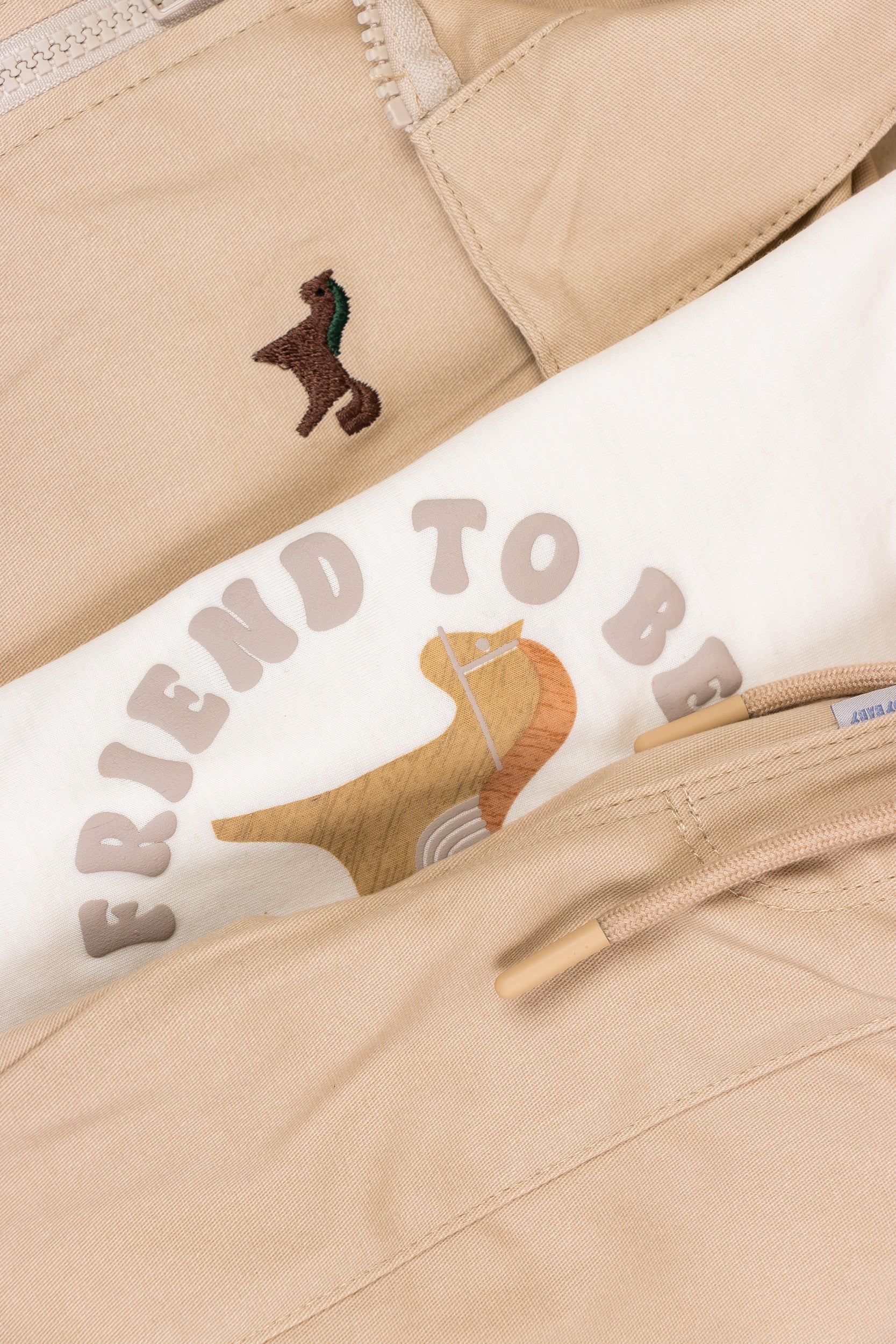 CONJUNTO 3 PRENDAS NIÑO TO BE FRIEND BEIGE