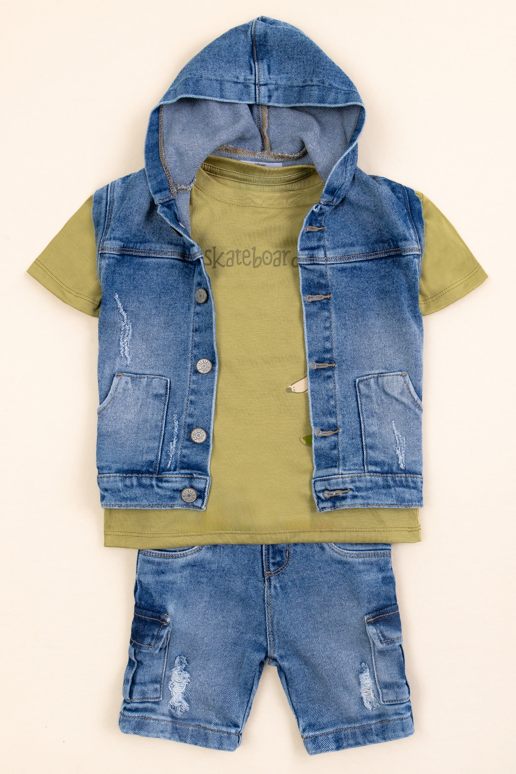 CONJUNTO 3 PRENDAS NIÑO TIMY VERDE
