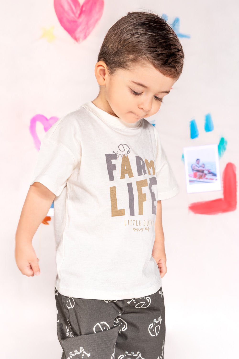 CONJUNTO 3 PRENDAS NIÑO FARM LIFE GRIS