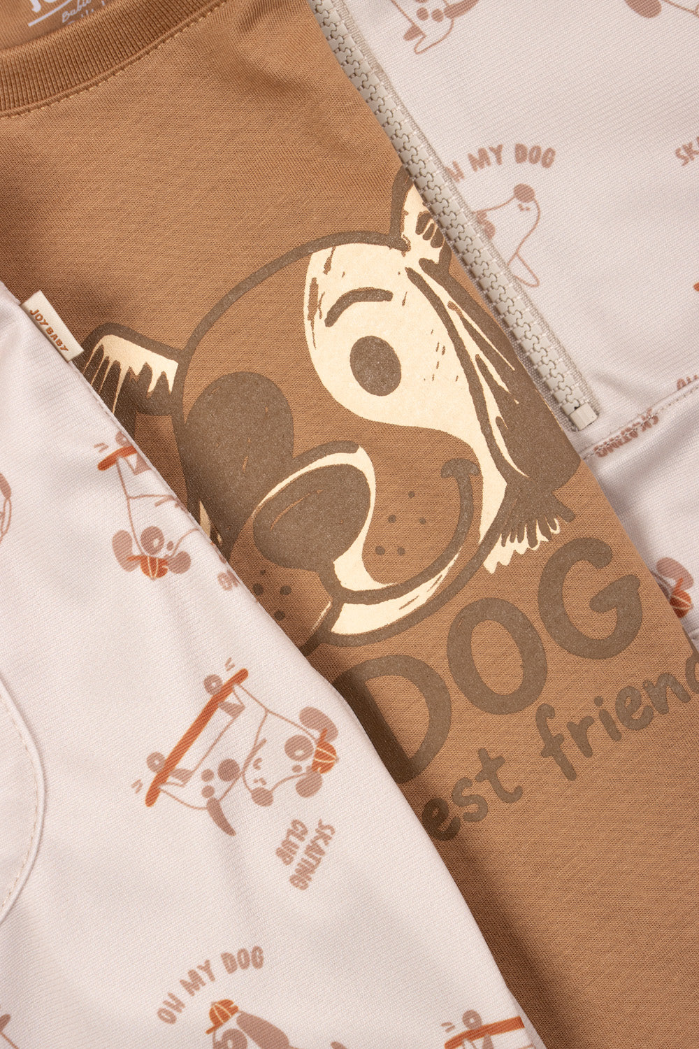 CONJUNTO 3 PRENDAS NIÑO DOGS CAFÉ