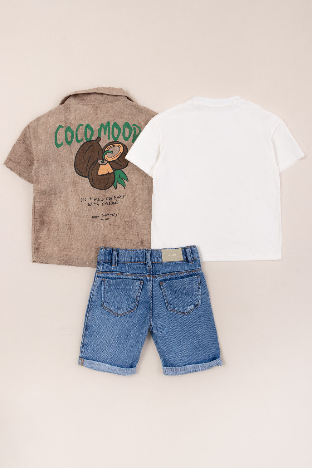 CONJUNTO 3 PRENDAS NIÑO COCO BEIGE