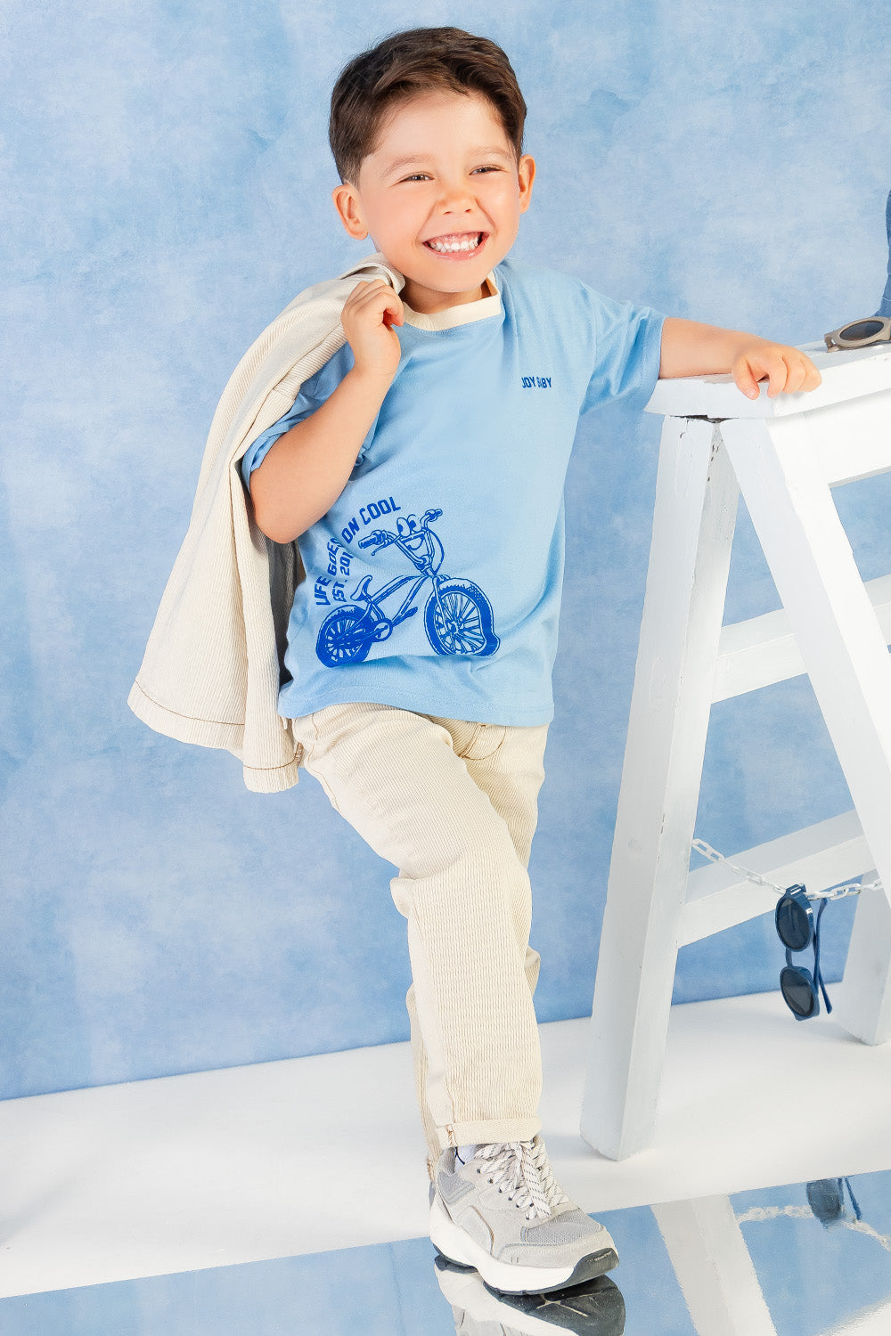 CONJUNTO 3 PRENDAS NIÑO BICYCLE BEIGE
