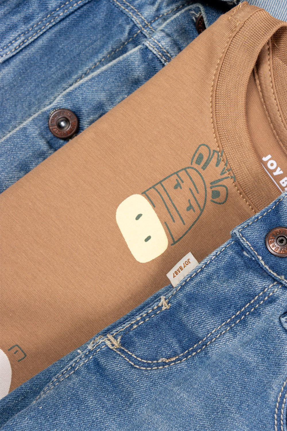CONJUNTO 3 PRENDAS NIÑO ANIMALS CAMEL