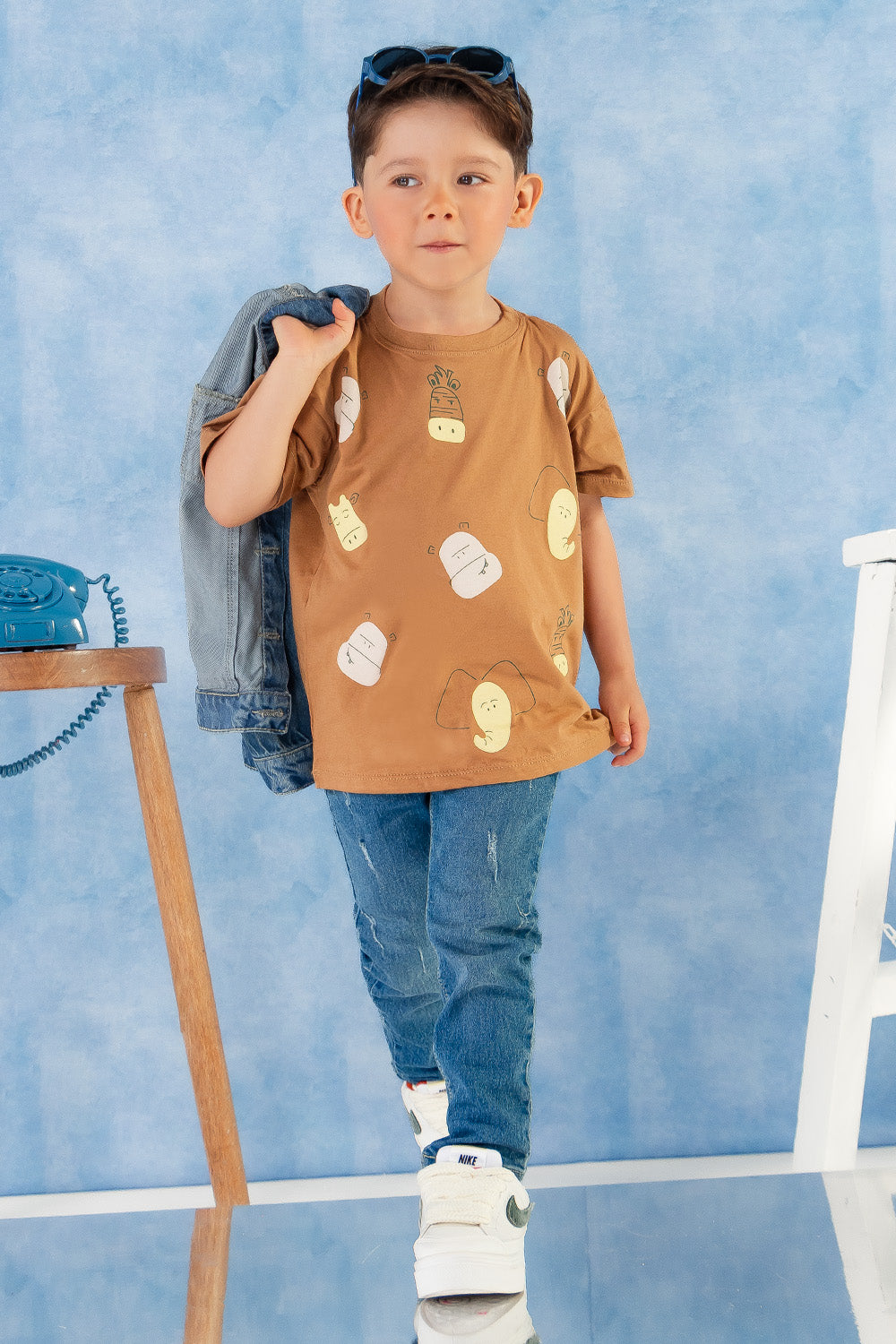 CONJUNTO 3 PRENDAS NIÑO ANIMALS CAMEL