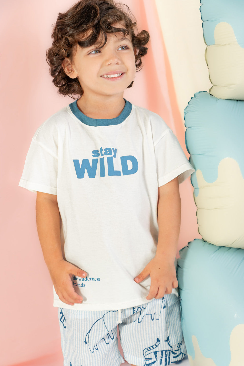 CONJUNTO 3 PRENDAS NIÑO WILD AZUL
