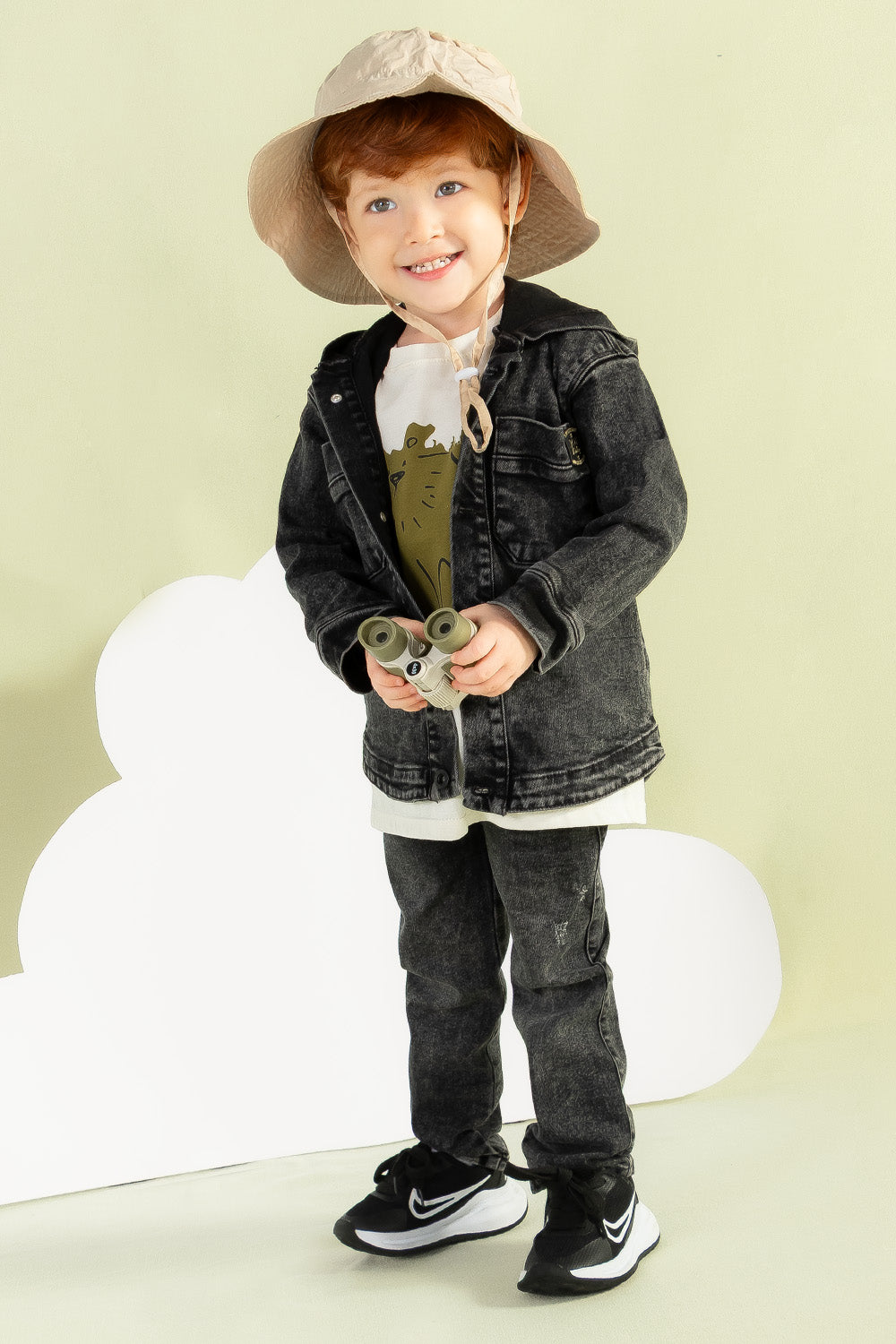 CONJUNTO 3 PRENDAS NIÑO LION BLANCO