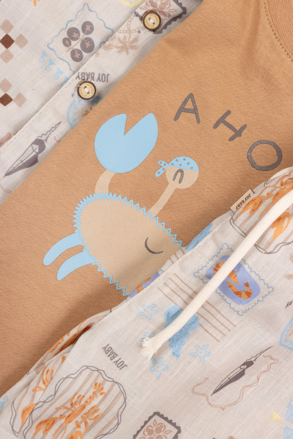 CONJUNTO 3 PRENDAS NIÑO CRAB CAFÉ