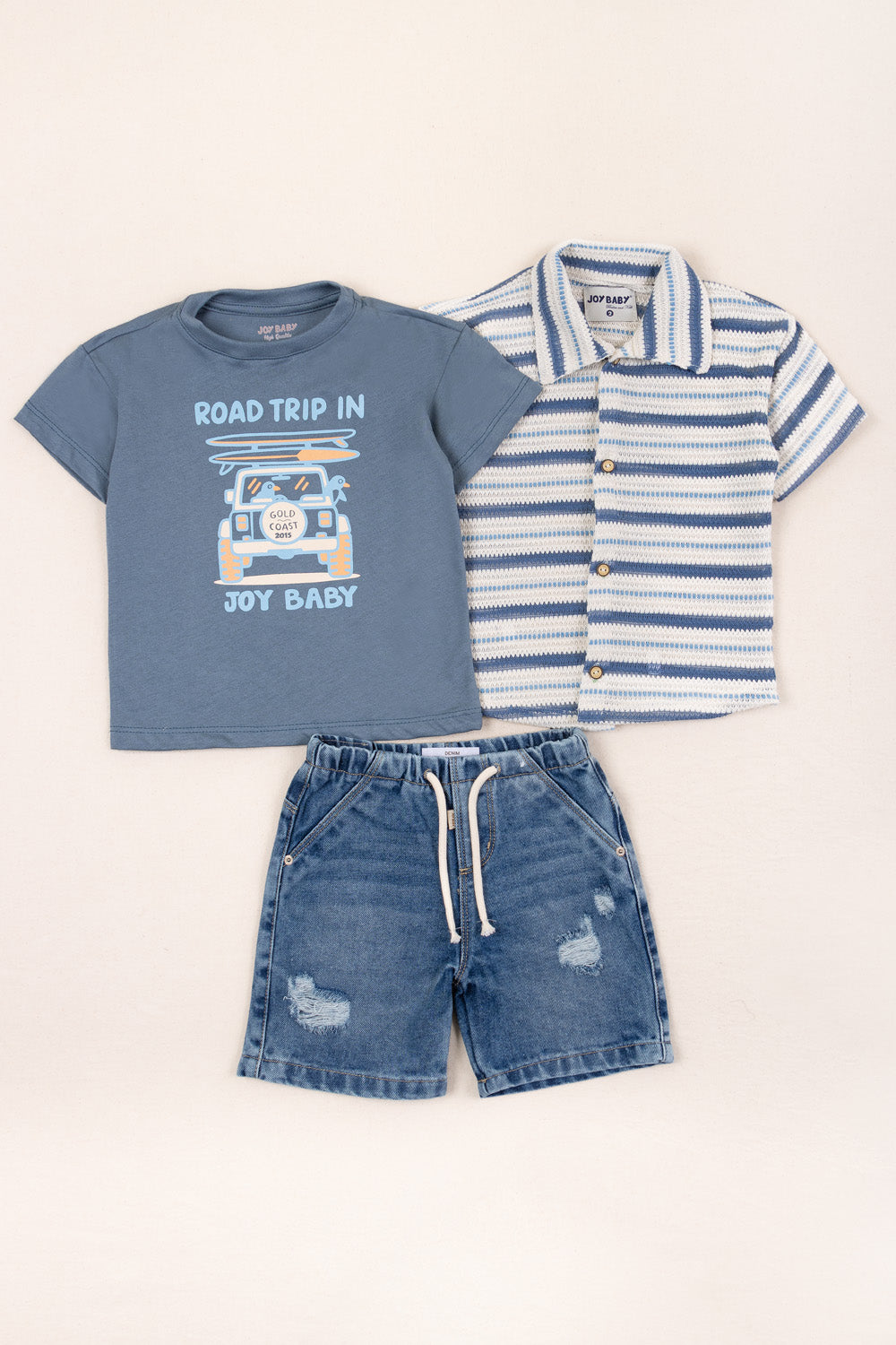 CONJUNTO 3 PRENDAS NIÑO ROAD TRIP AZUL
