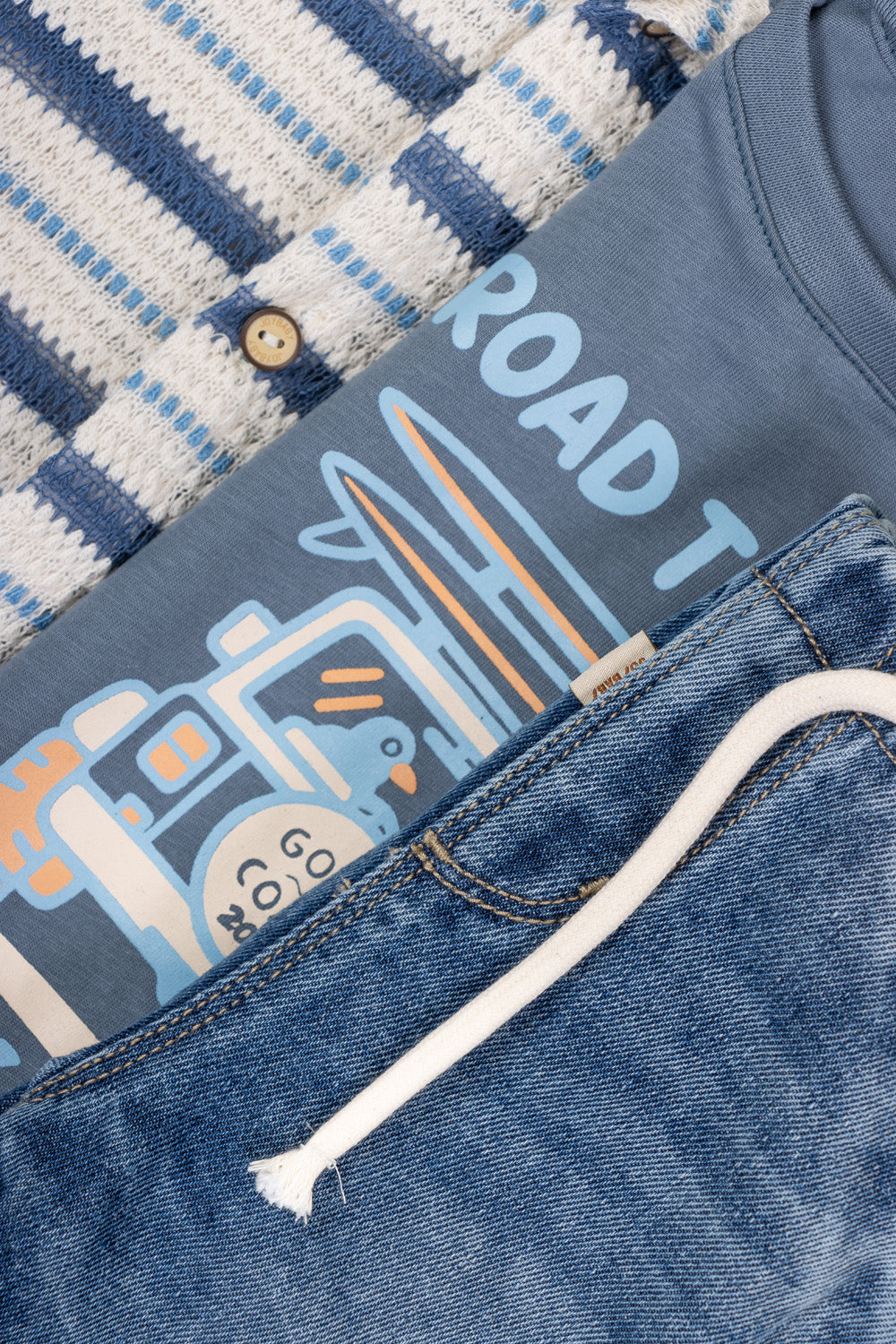 CONJUNTO 3 PRENDAS NIÑO ROAD TRIP AZUL