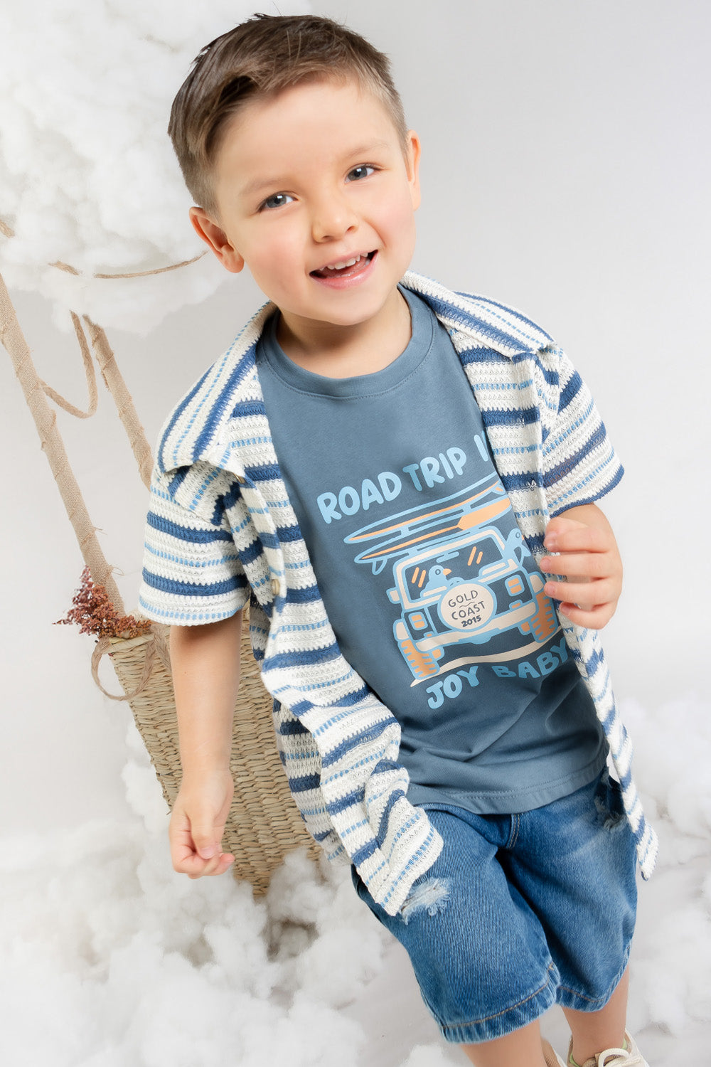 CONJUNTO 3 PRENDAS NIÑO ROAD TRIP AZUL