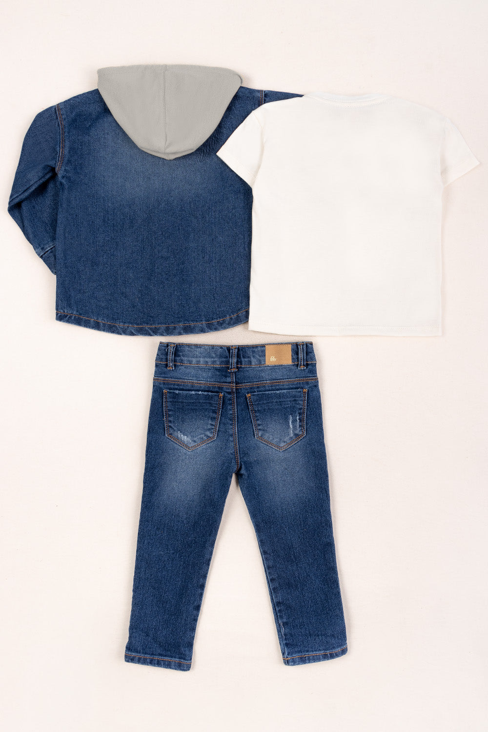 CONJUNTO 3 PRENDAS NIÑO HEY BOY BLANCO