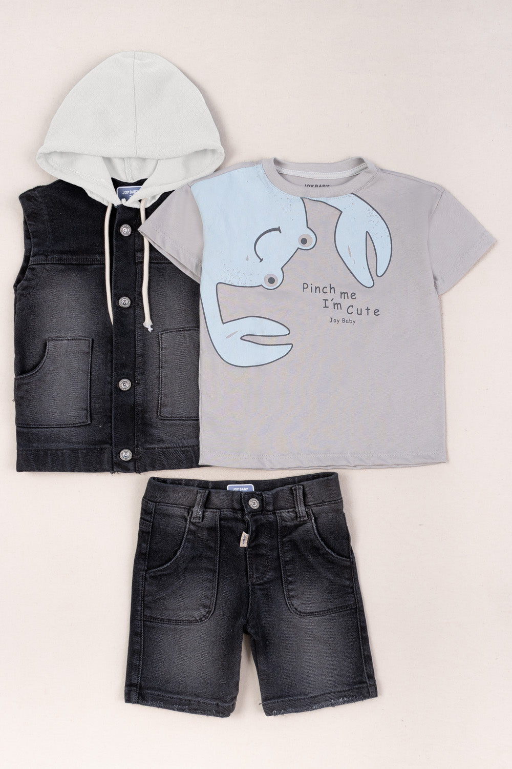 CONJUNTO 3 PRENDAS NIÑO LOBSTER GRIS