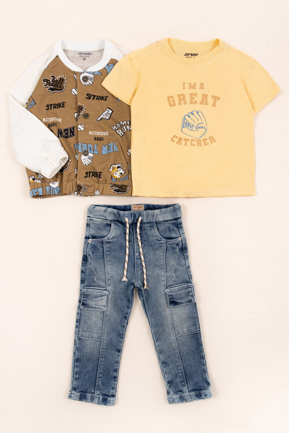 CONJUNTO 3 PRENDAS NIÑO GREAT CATCHER AMARILLO