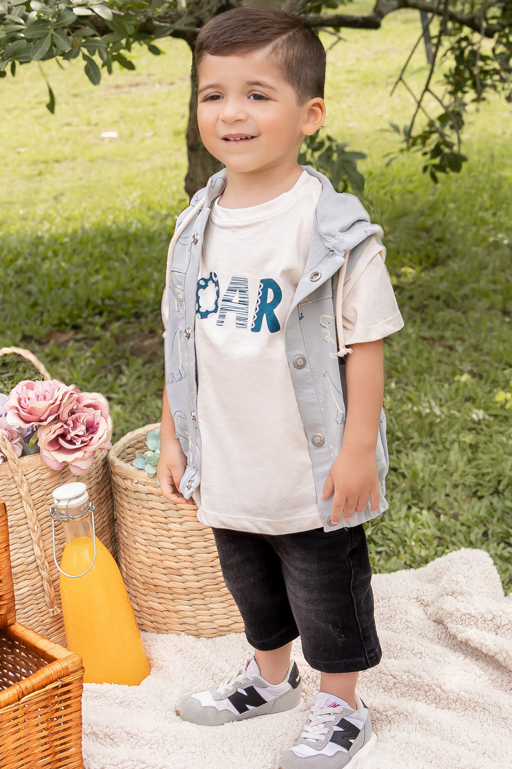 CONJUNTO 3 PRENDAS NIÑO ROAR AZUL