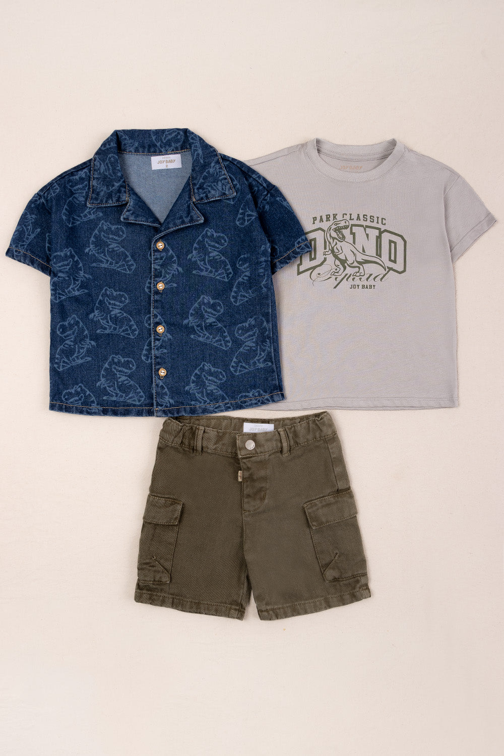 CONJUNTO 3 PRENDAS NIÑO PARK DINO GRIS