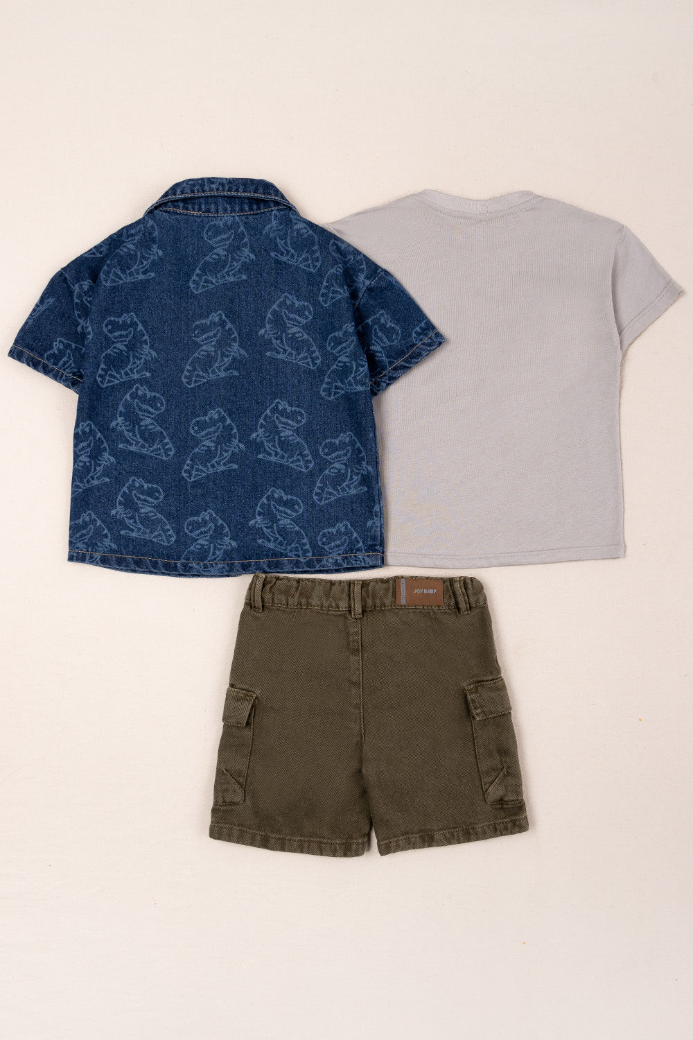 CONJUNTO 3 PRENDAS NIÑO PARK DINO GRIS