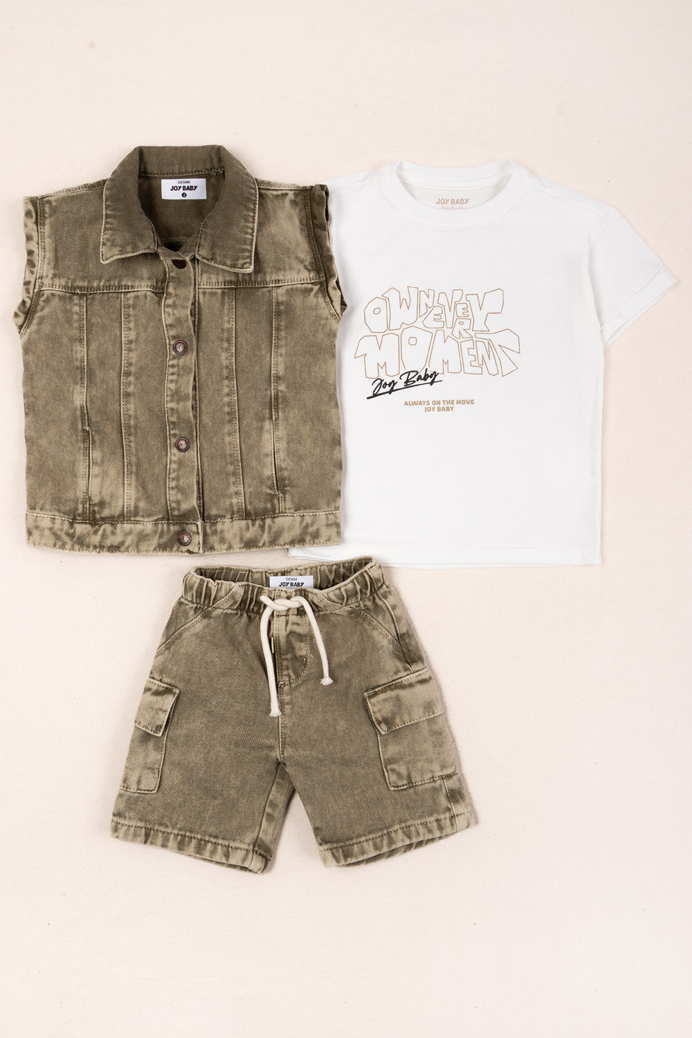 CONJUNTO 3 PRENDAS NIÑO MOMENT VERDE