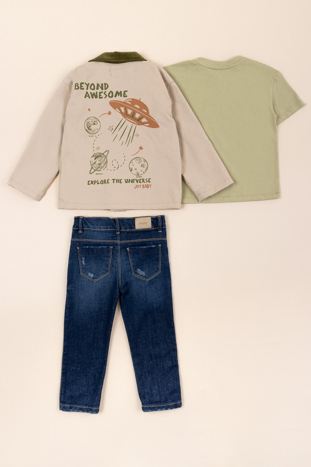 CONJUNTO 3 PRENDAS NIÑO COOL KIDS BEIGE