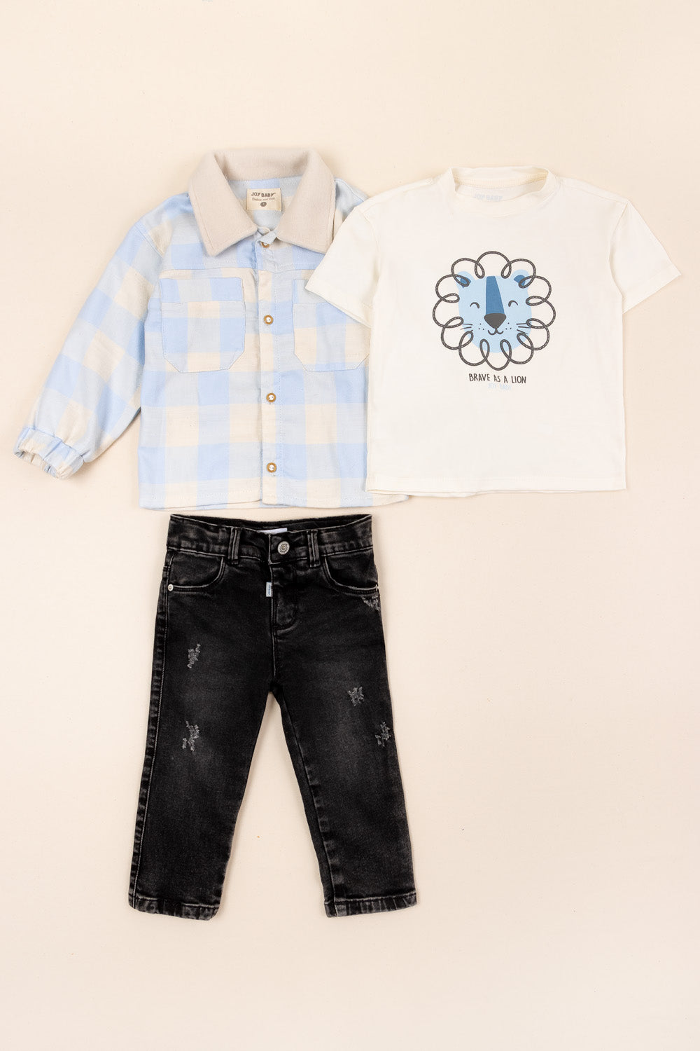 CONJUNTO 3 PRENDAS NIÑO LION AZUL