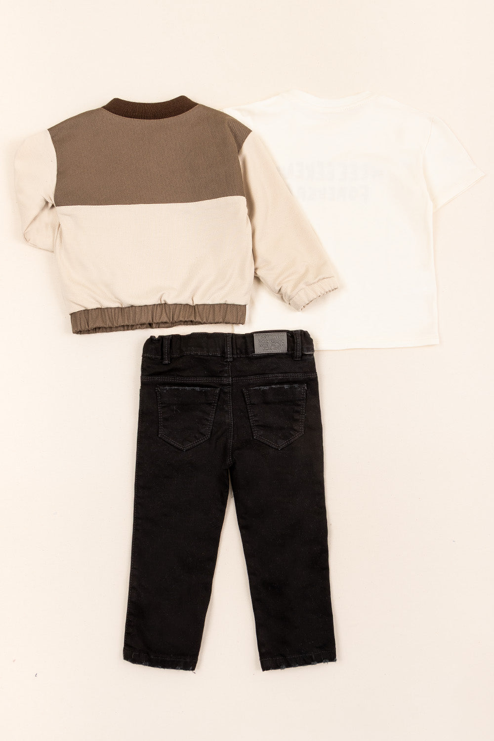 CONJUNTO 3 PRENDAS NIÑO FOREVER CAFÉ