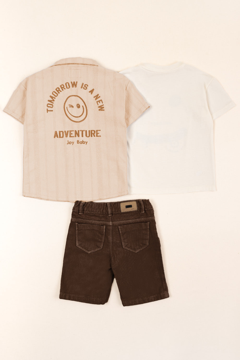 CONJUNTO 3 PRENDAS NIÑO ADVENTURE CAFÉ