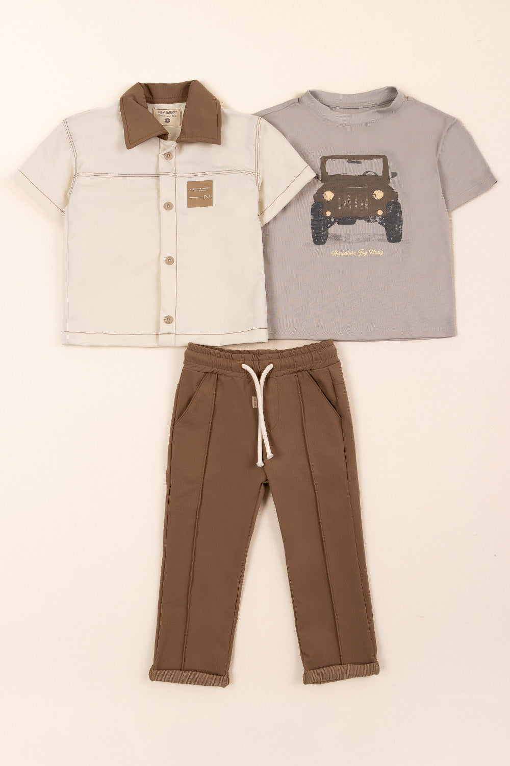 CONJUNTO 3 PRENDAS NIÑO CAR CAMEL