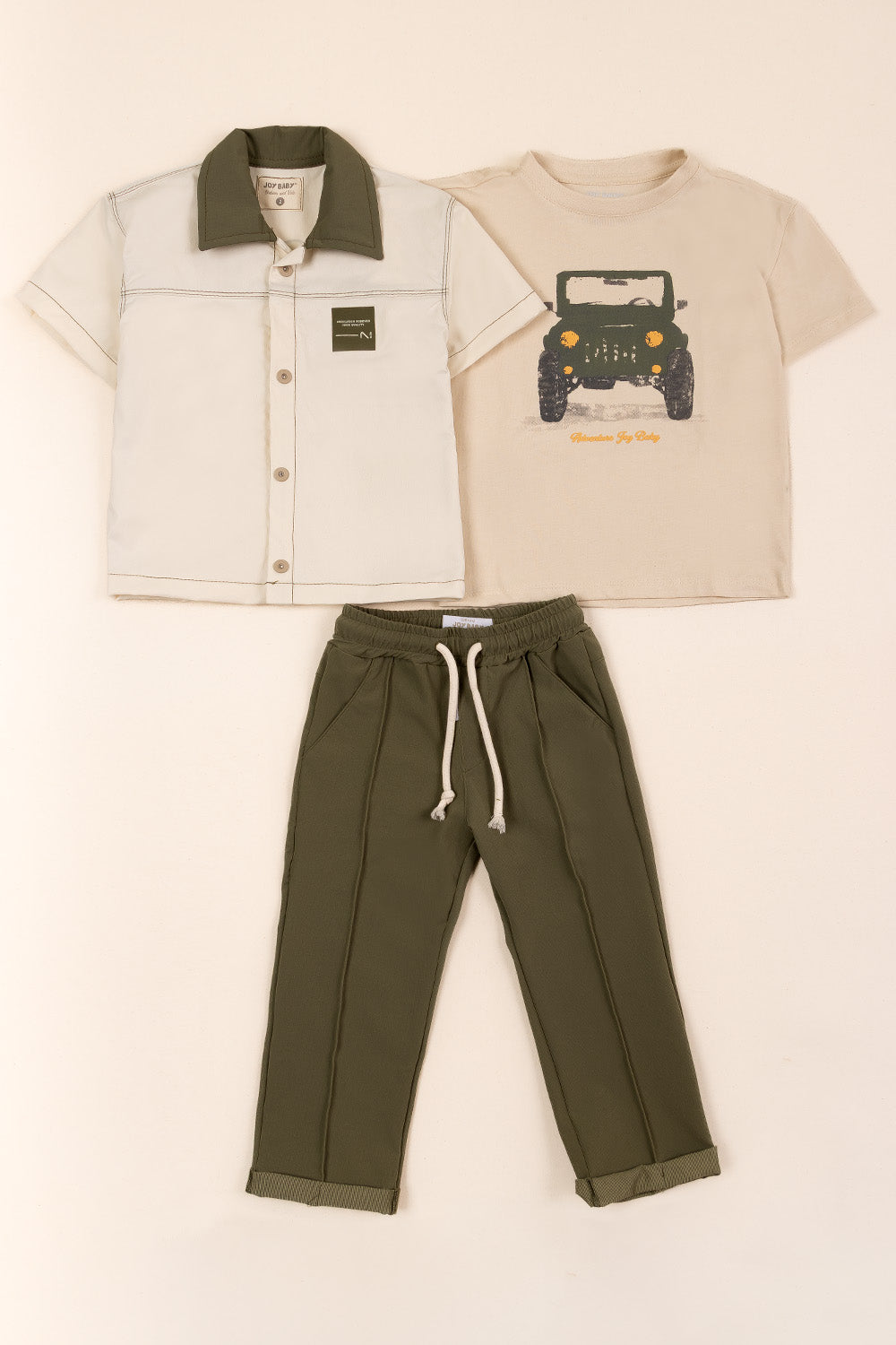 CONJUNTO 3 PRENDAS NIÑO CAR VERDE