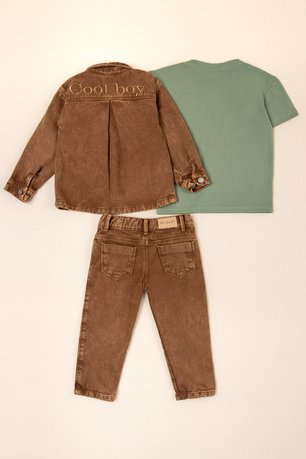 CONJUNTO 3 PRENDAS NIÑO STAY CAFÉ