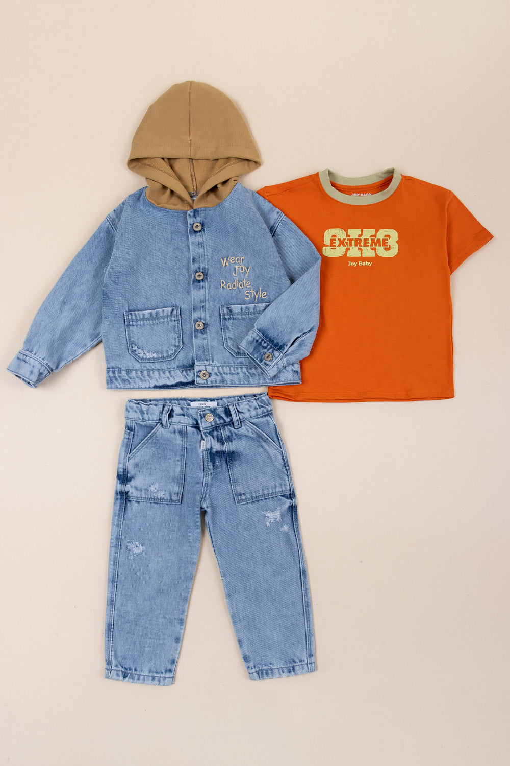 CONJUNTO 3 PRENDAS NIÑO EXTREME NARANJA