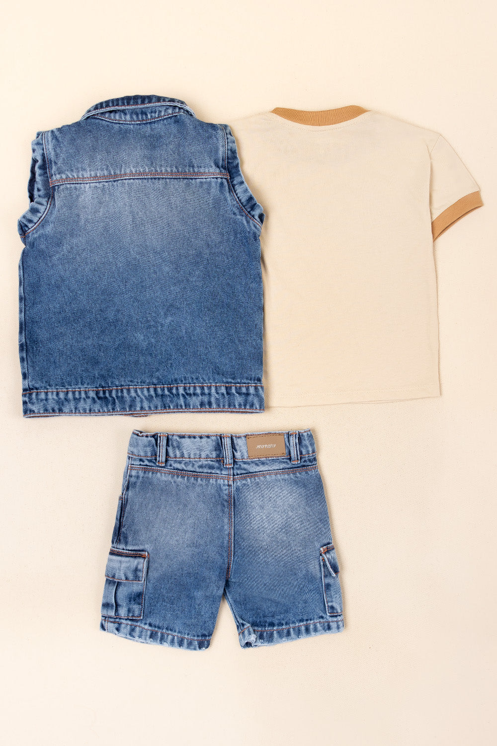 CONJUNTO 3 PRENDAS NIÑO WORK BEIGE