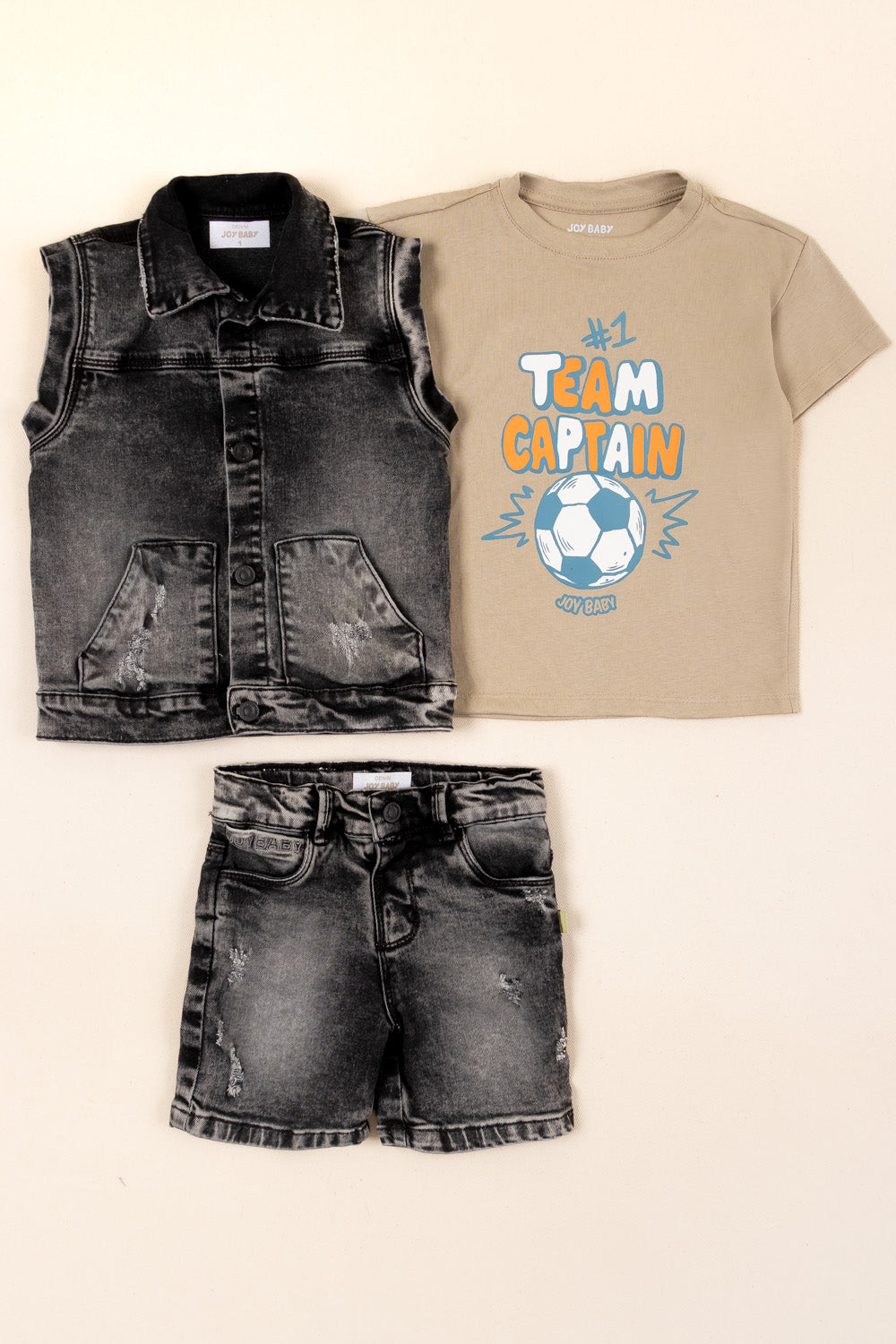 CONJUNTO 3 PRENDAS NIÑO CAPTAIN BEIGE