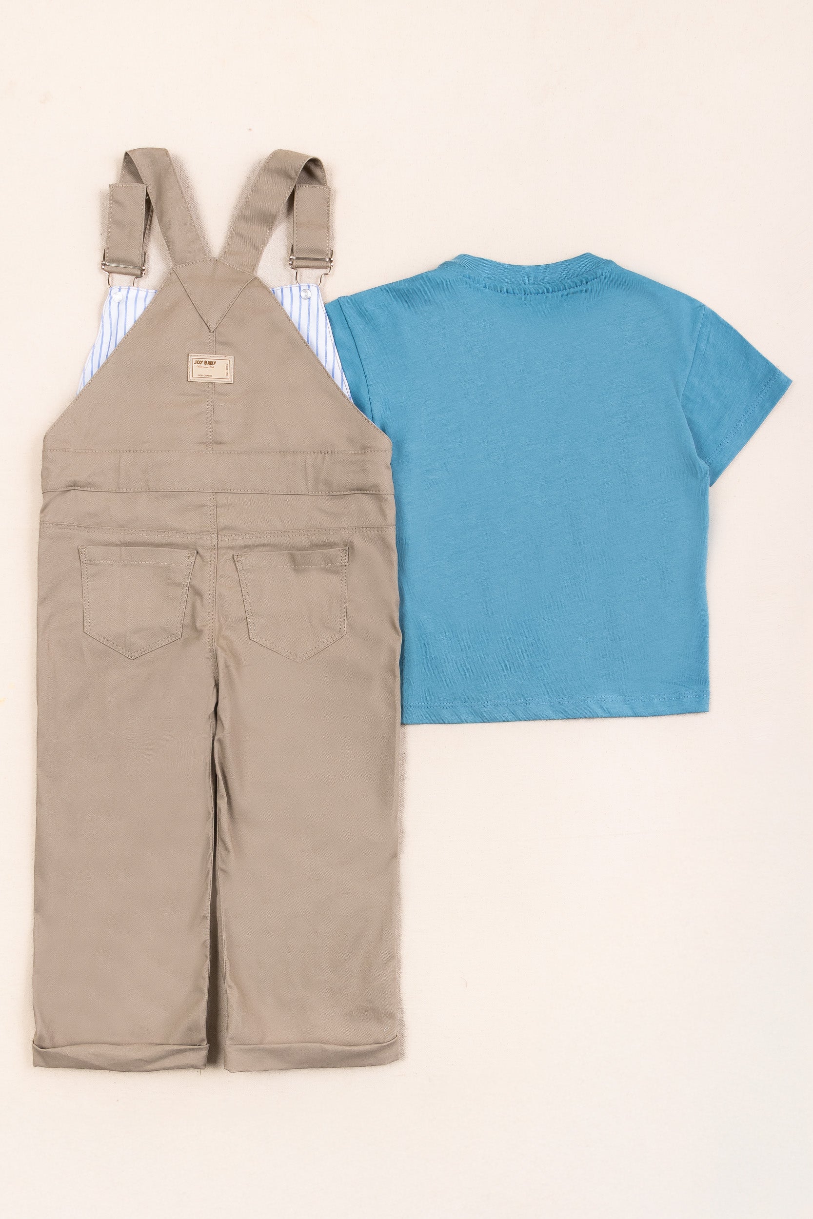 CONJUNTO OVEROL NIÑO SMILE BEIGE