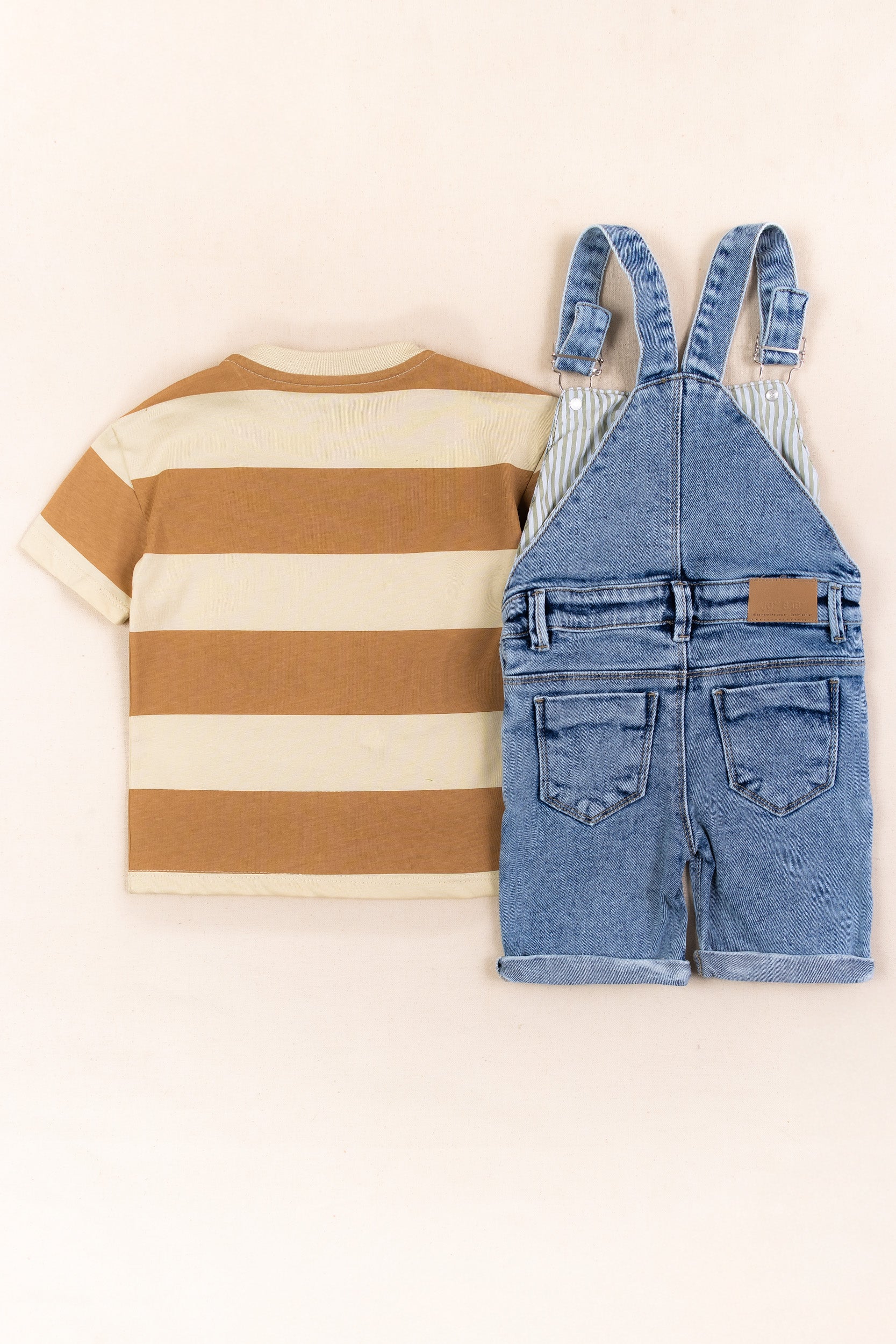 OVEROL DENIM CORTO NIÑO CAFE