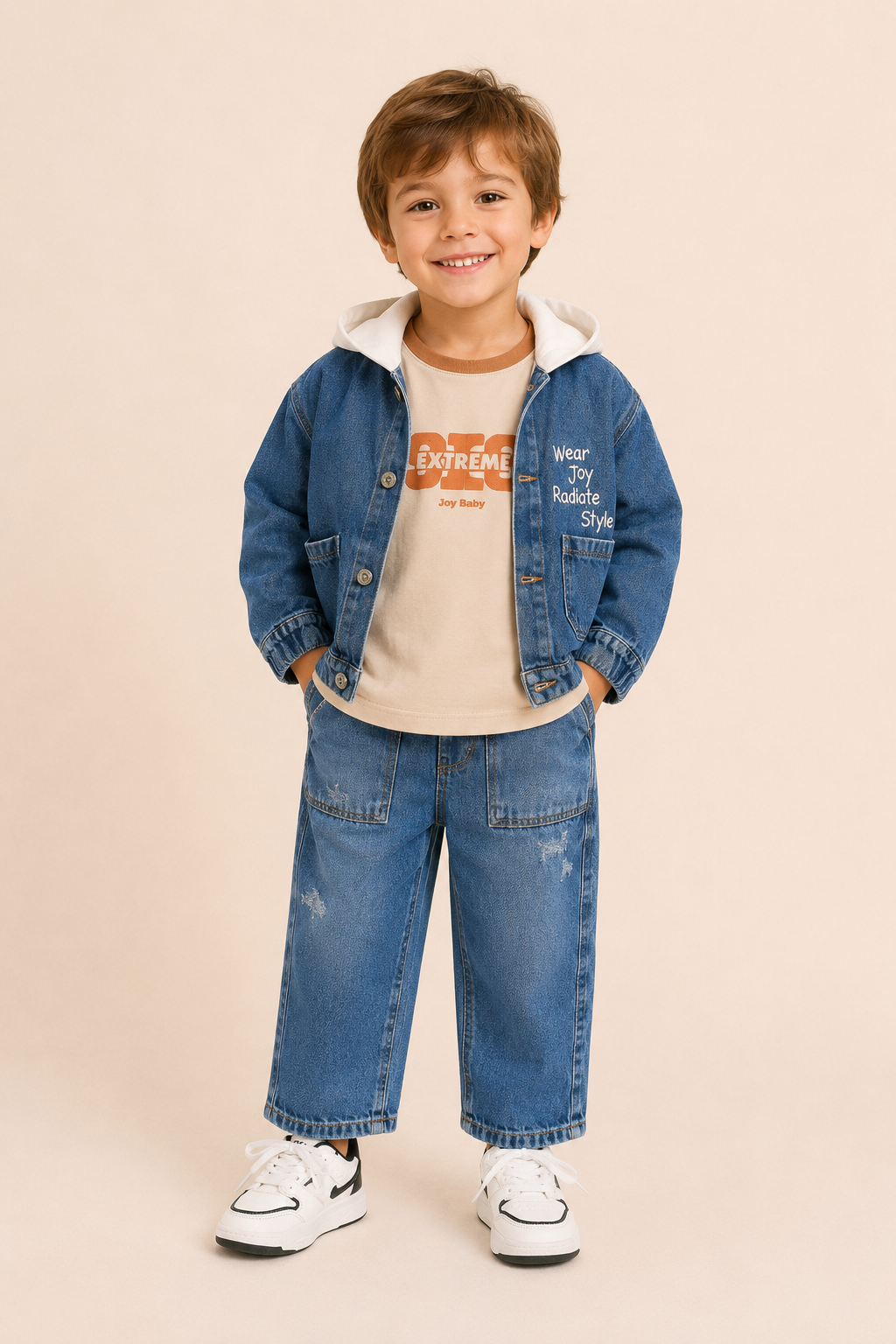 CONJUNTO 3 PRENDAS NIÑO EXTREME BEIGE