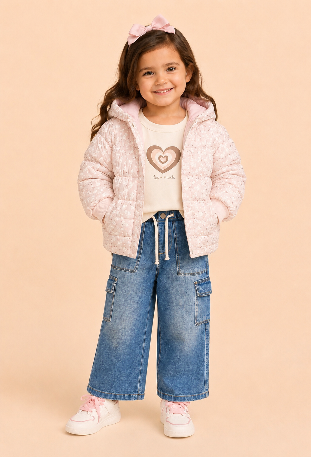 CHAQUETA FLORES NIÑA PALO ROSA COMFORT