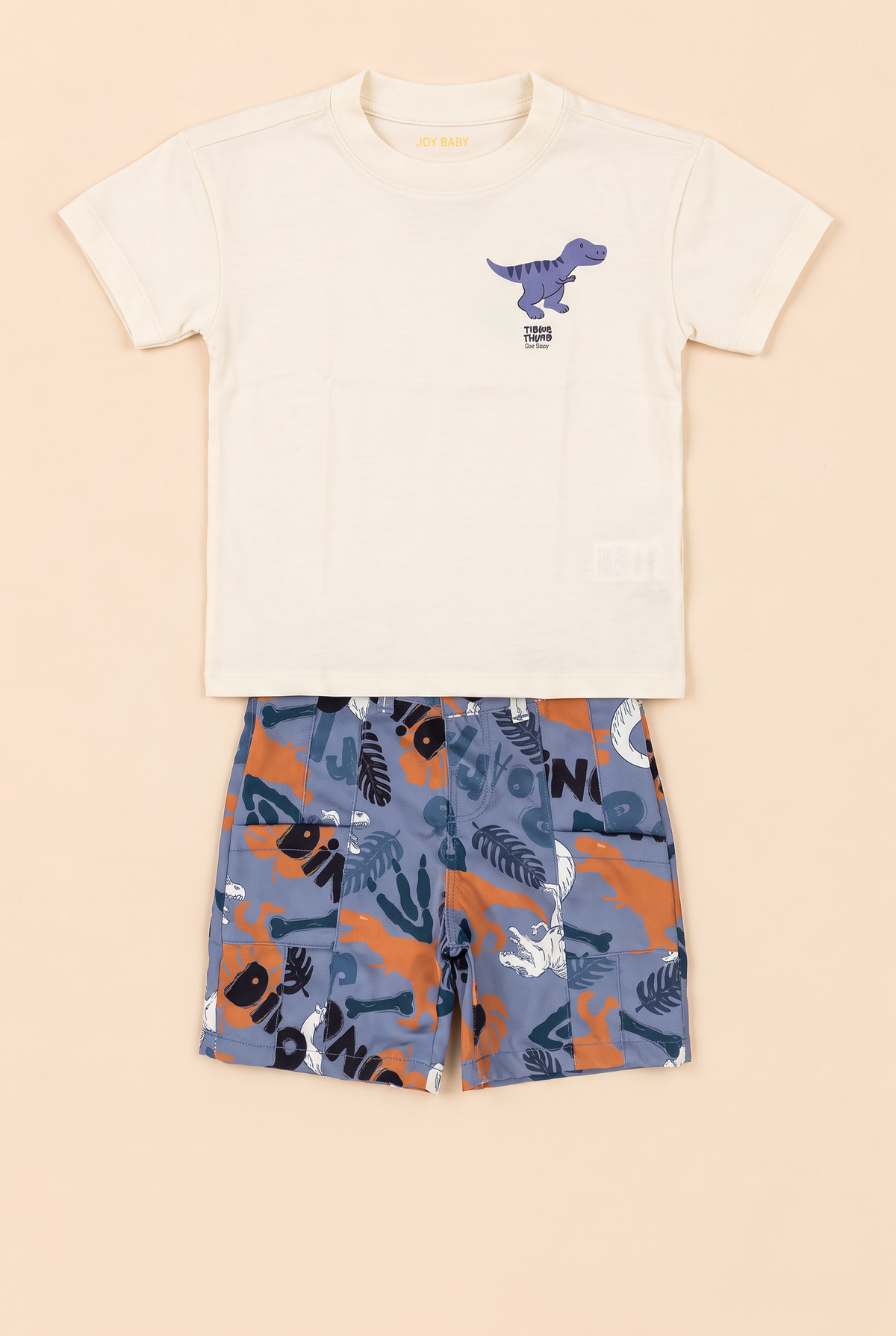 CONJUNTO BERMUDA NIÑO DINO AZUL