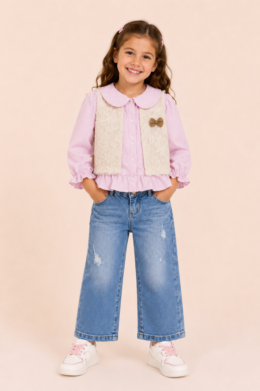CONJUNTO 3 PRENDAS NIÑA SWEET PALO ROSA