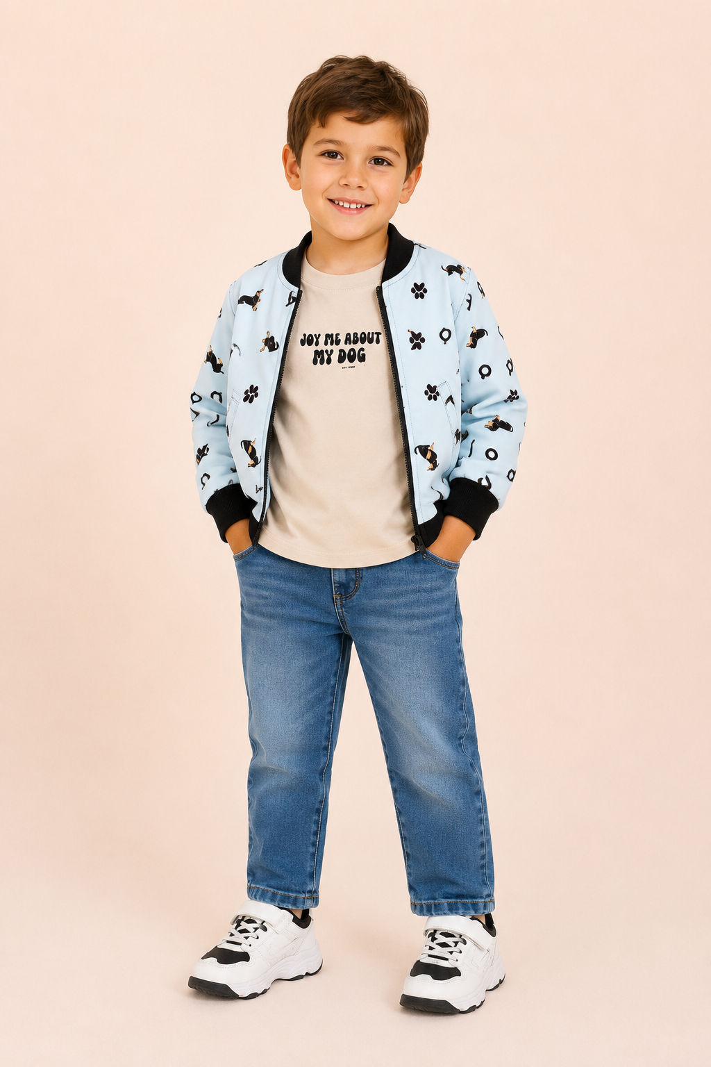 CONJUNTO 3 PRENDAS NIÑO MY DOG BEIGE