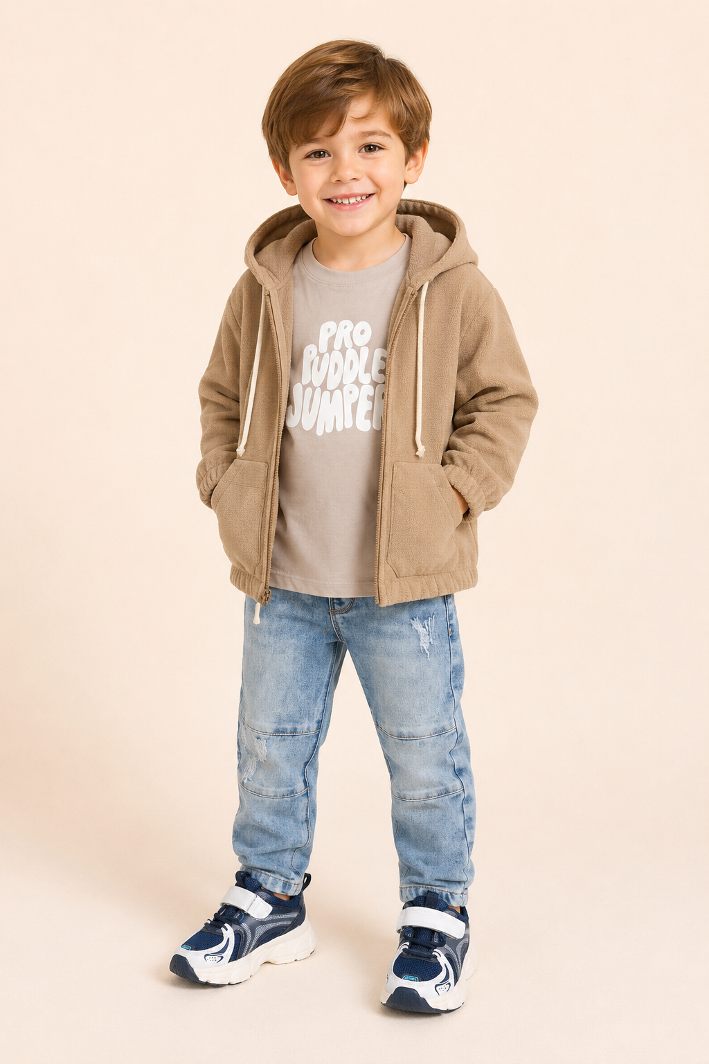 CONJUNTO 3 PRENDAS NIÑO SUMPER CAMEL