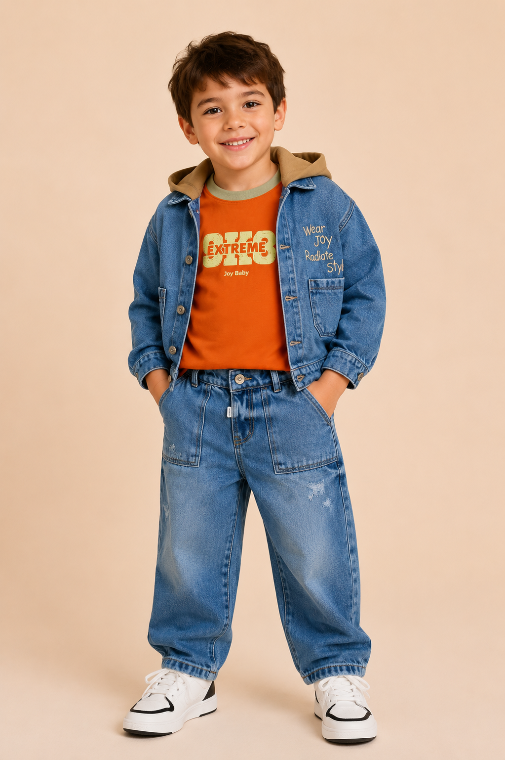 CONJUNTO 3 PRENDAS NIÑO EXTREME NARANJA