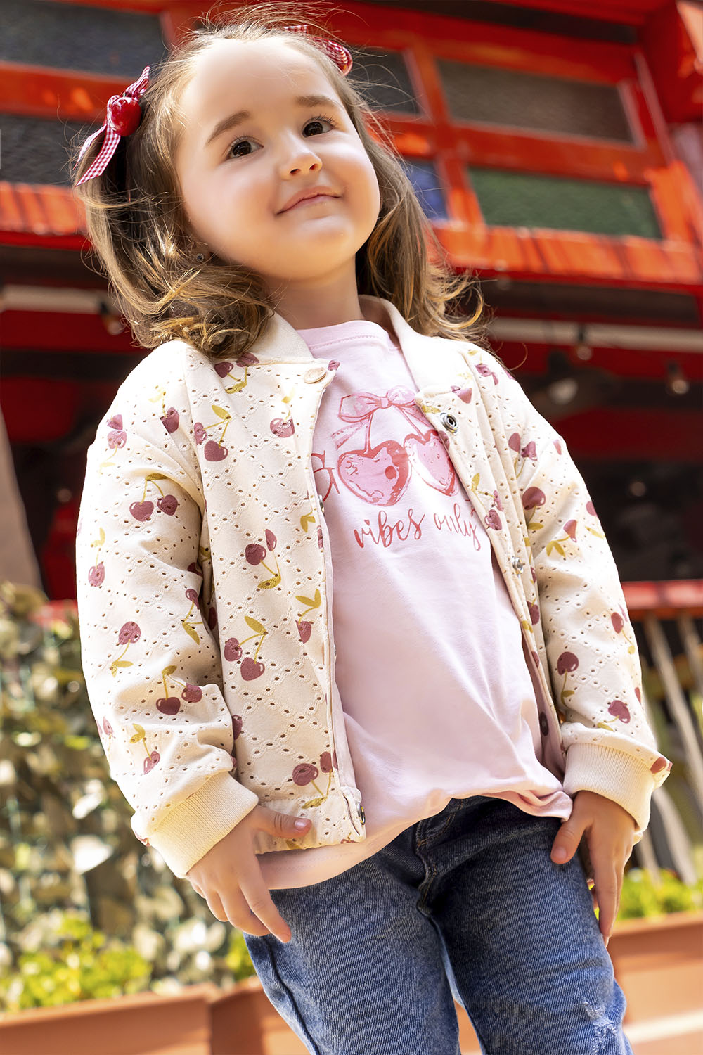 CONJUNTO 3 PRENDAS NIÑA VIBES ROSADO