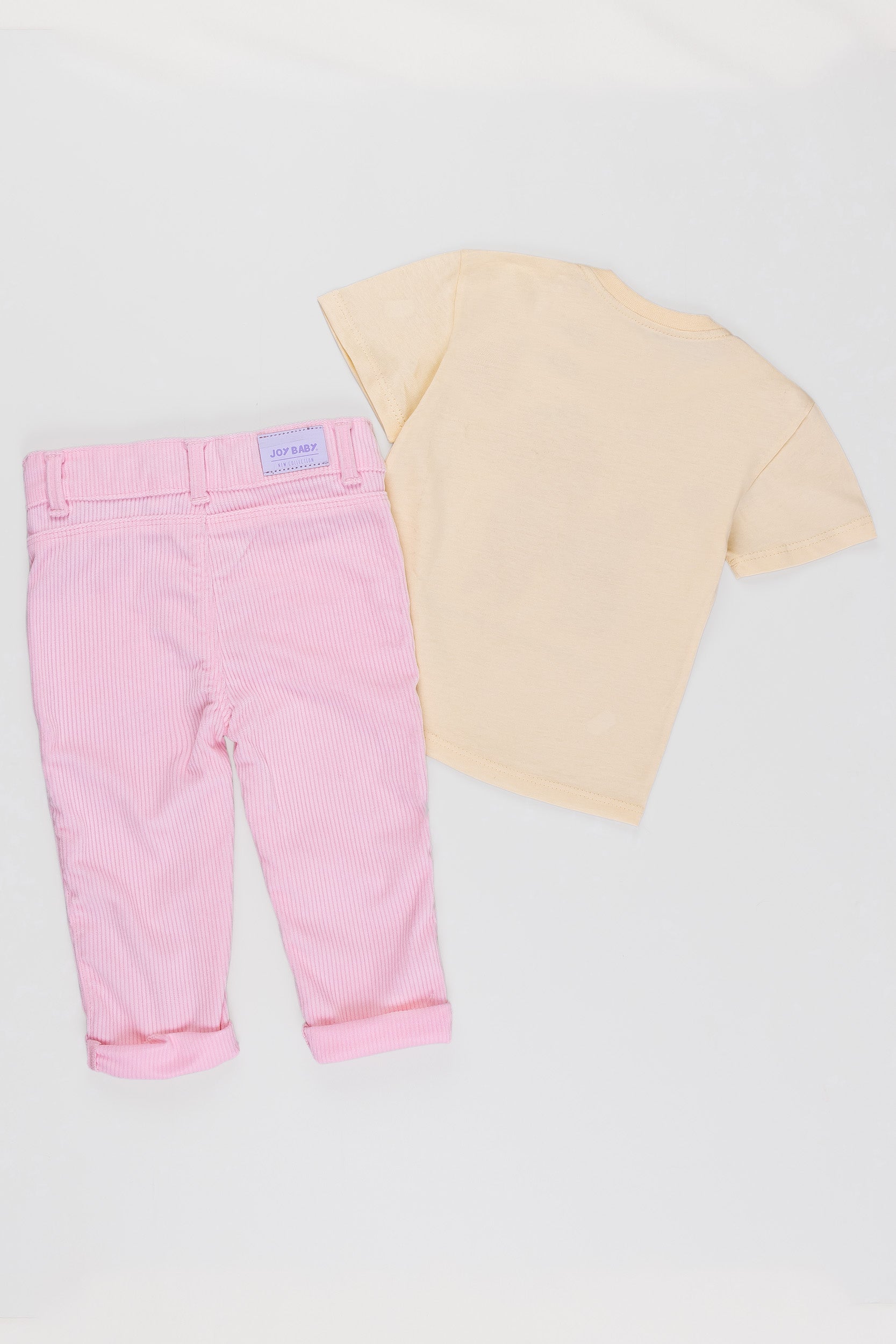 CONJUNTO BEBÉ NIÑA CORDUROY ROSADO