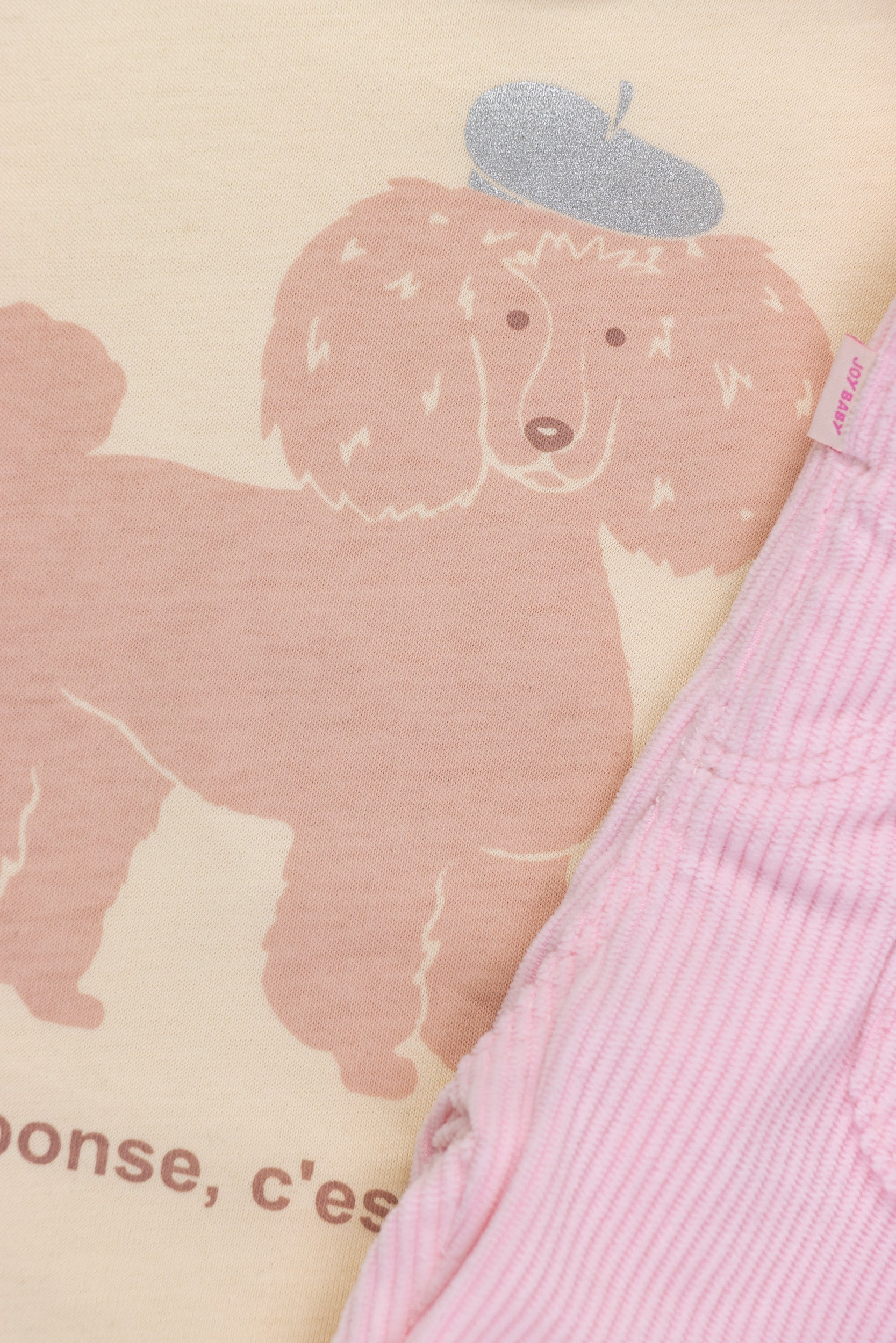 CONJUNTO BEBÉ NIÑA CORDUROY ROSADO