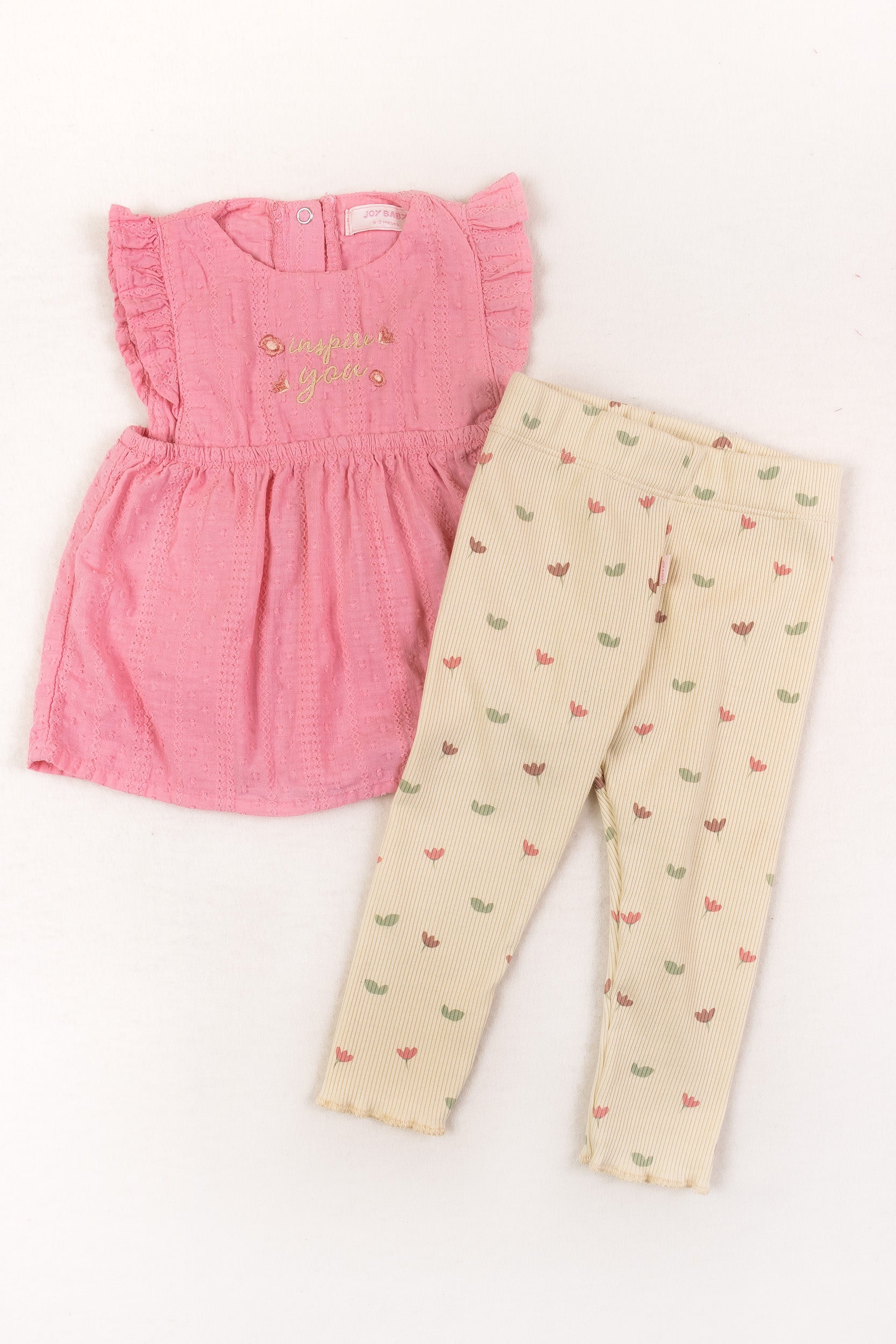 CONJUNTO BEBÉ NIÑA INSPIRE YOU ROSADO