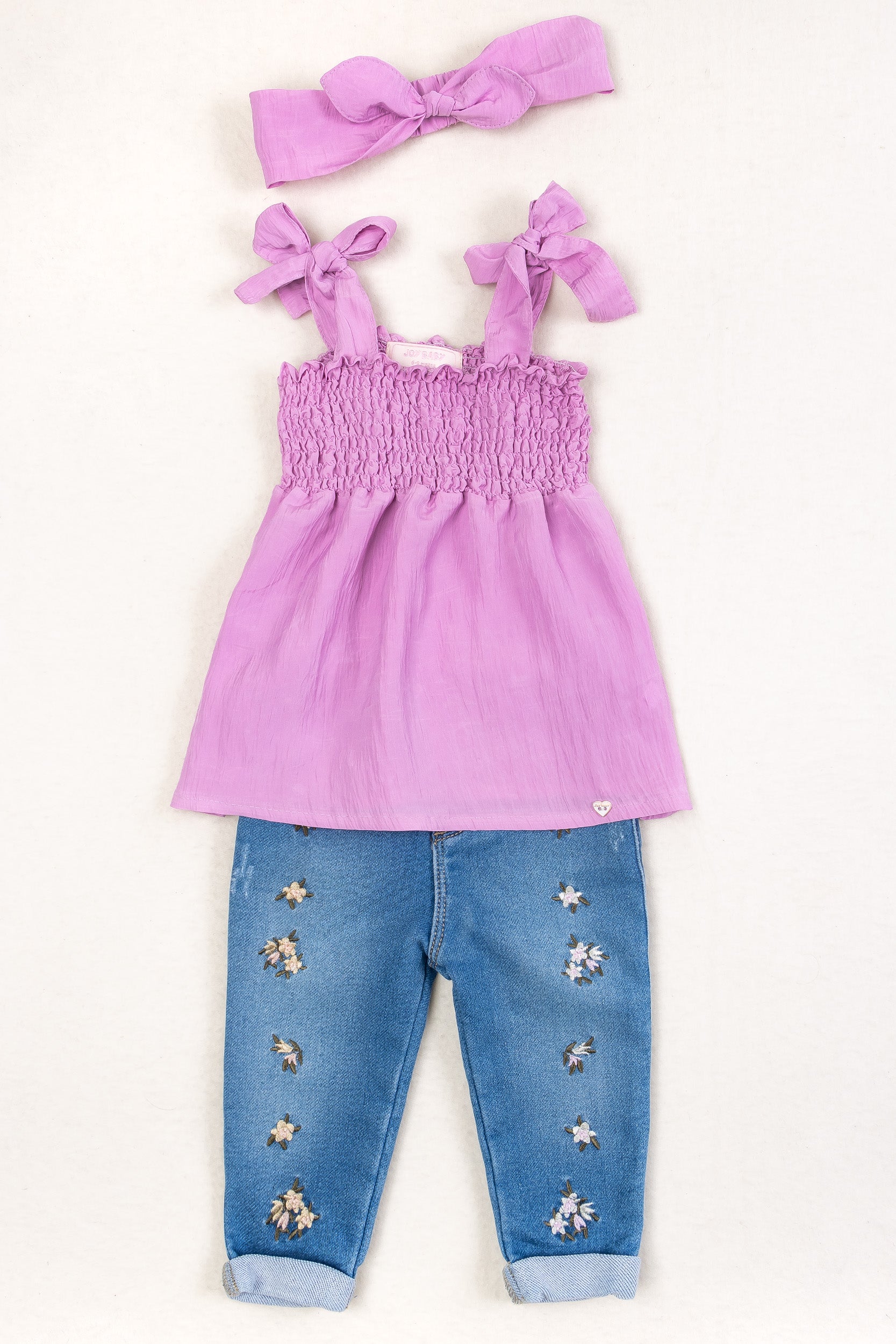 CONJUNTO BEBÉ NIÑA FLOWERS LILA