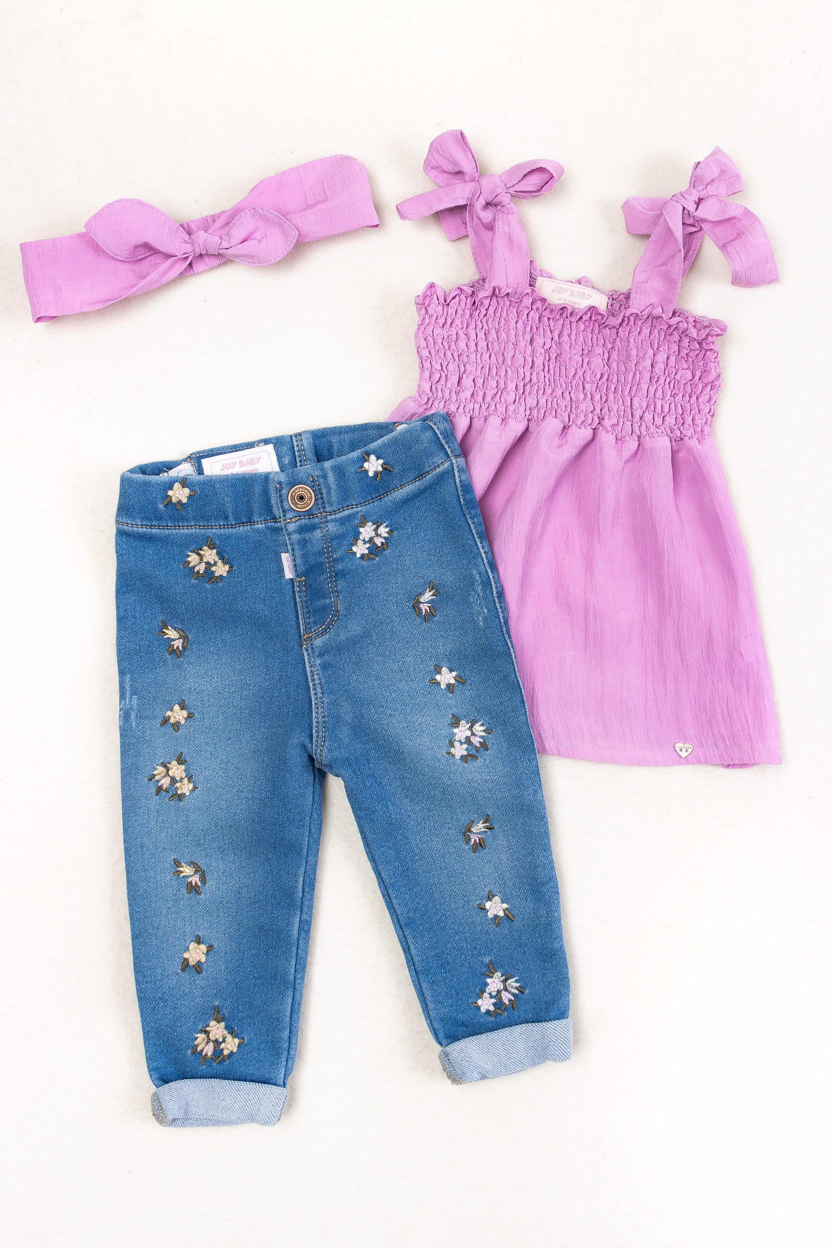 CONJUNTO BEBÉ NIÑA FLOWERS LILA