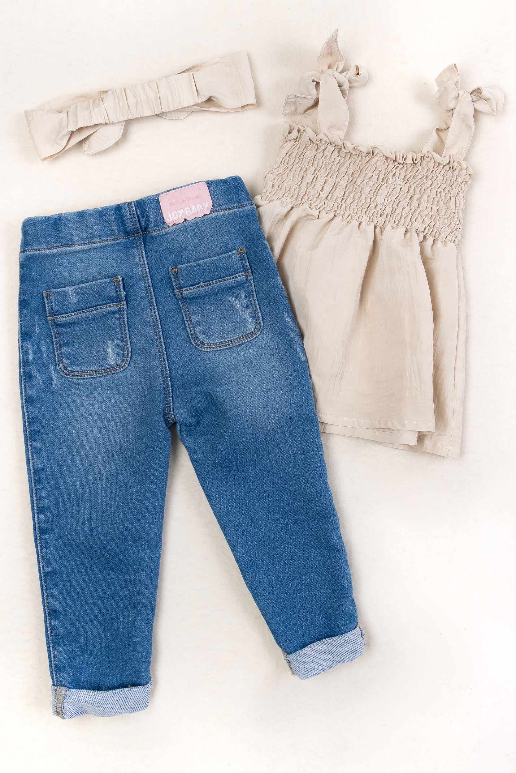 CONJUNTO BEBÉ NIÑA FLOWERS BIEGE