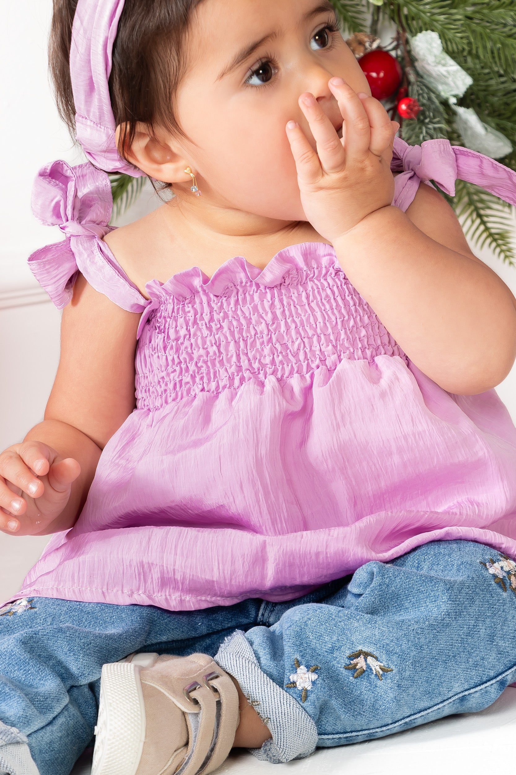 CONJUNTO BEBÉ NIÑA FLOWERS LILA