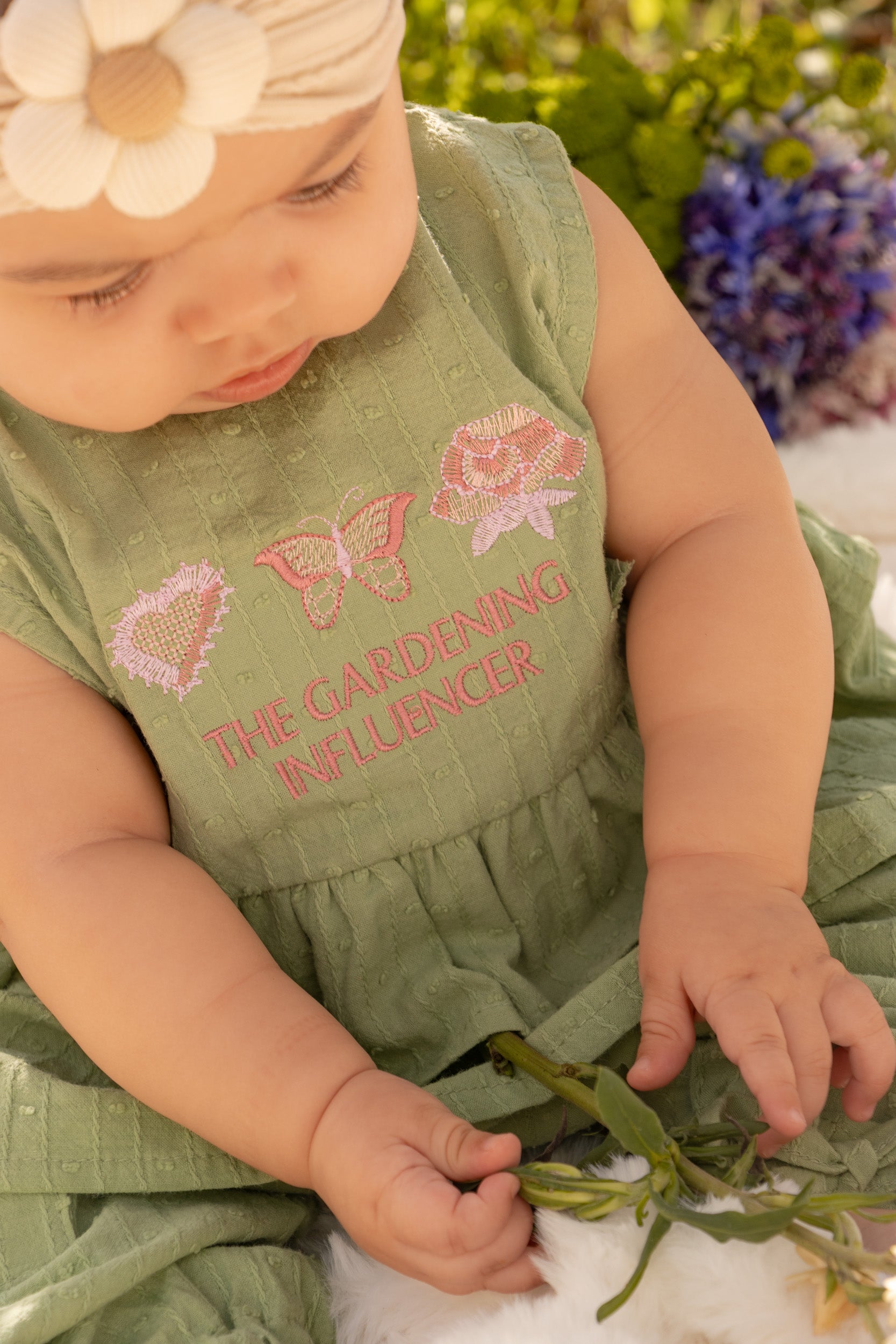 CONJUNTO VESTIDO BEBÉ NIÑA VERDE PREMIUM