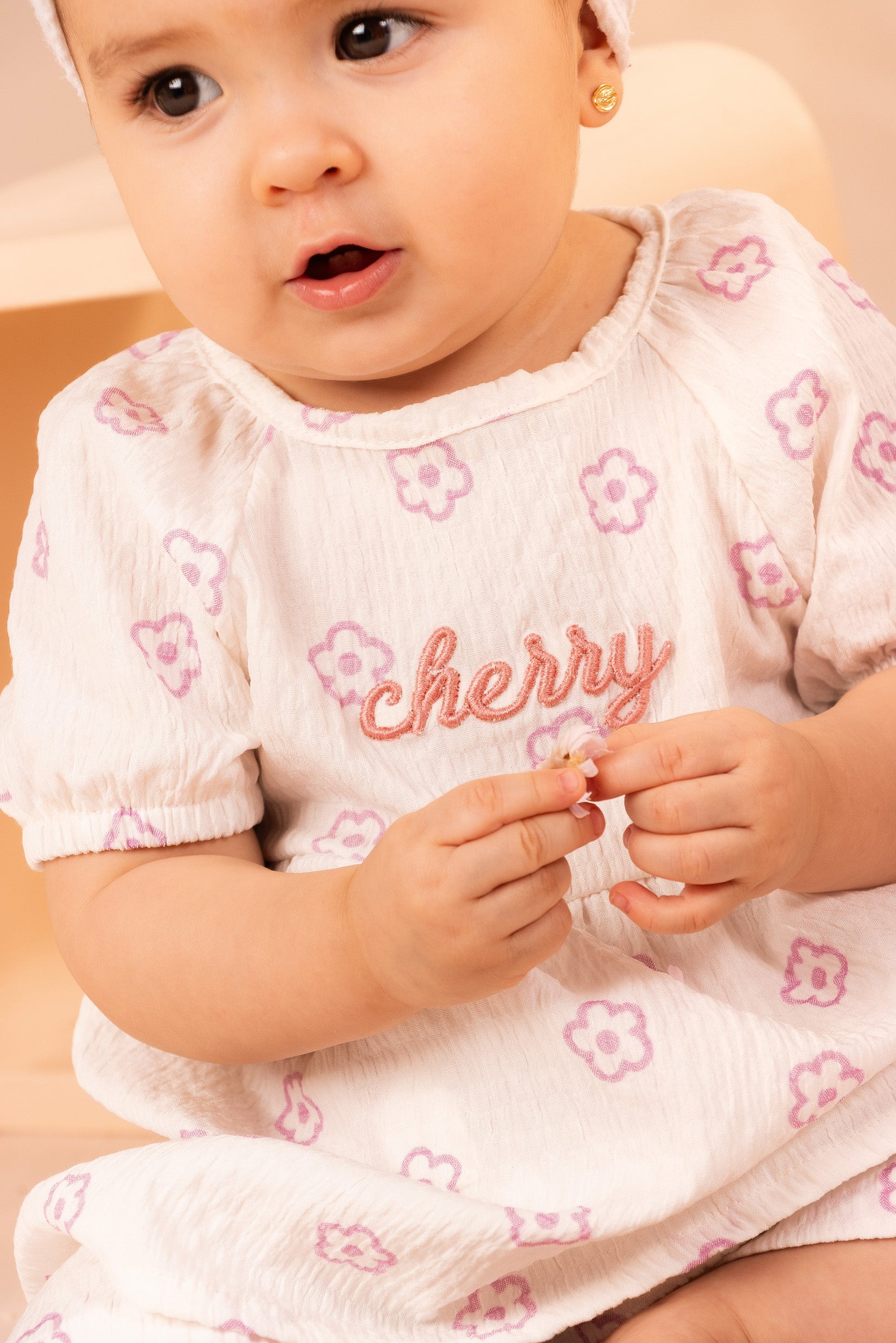 CONJUNTO BEBÉ NIÑA CHERRY BLANCO